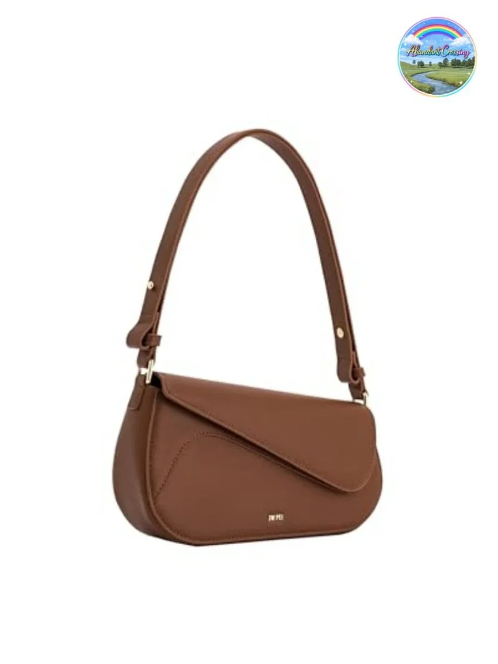 Vegan Leather Shoulder Bag Satchel Crossbody Adjustable Strap Gold Hardware